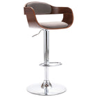 Barkruk multiplex stof taupe verstelbaar 49,5x47,5x(84,5-105,5) cm