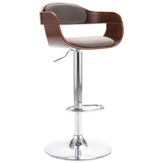 Barkruk multiplex stof taupe verstelbaar 49,5x47,5x(84,5-105,5) cm