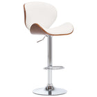 Barkruk kunstleer wit 95-116 cm