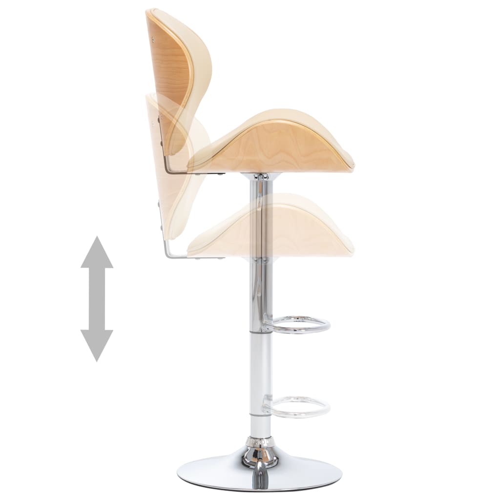Barkruk Kunstleer Crèmekleurig light brown and cream