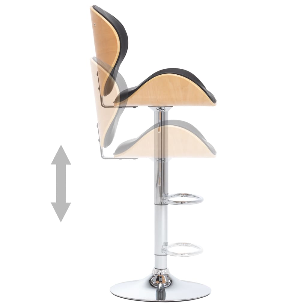 Barkruk Kunstleer Lichtbruin en zwart