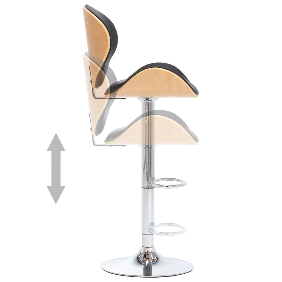 Barkruk Kunstleer Lichtbruin en zwart