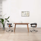 Dining chair swivel bentwood and fabric grey