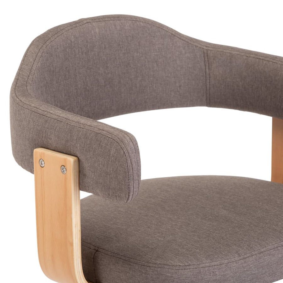 Eetkamerstoel Draaibaar Gebogen Hout En Stof 1 Taupe