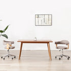 Dining chair swivel bentwood and fabric taupe