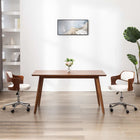 Dining chair swivel bent wood and faux leather white