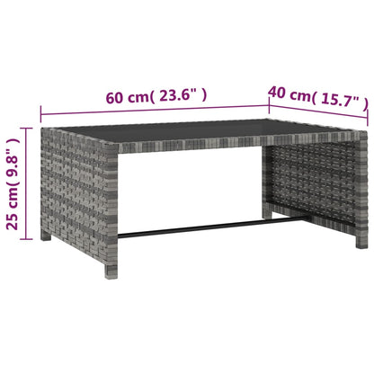 Ligbedden 2 St Met Tafel Poly Rattan Grijs