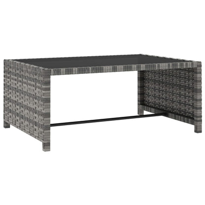 Ligbedden 2 St Met Tafel Poly Rattan Grijs