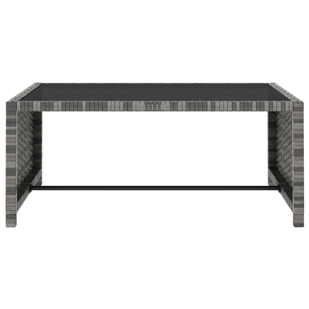 Ligbedden 2 St Met Tafel Poly Rattan Grijs