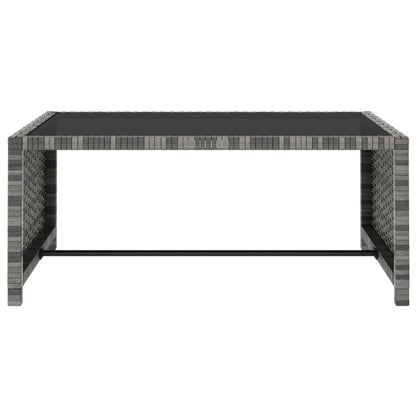 Ligbedden 2 St Met Tafel Poly Rattan Grijs