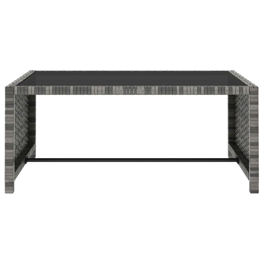 Ligbedden 2 St Met Tafel Poly Rattan Grijs