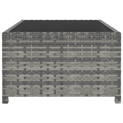 Ligbedden 2 St Met Tafel Poly Rattan Grijs