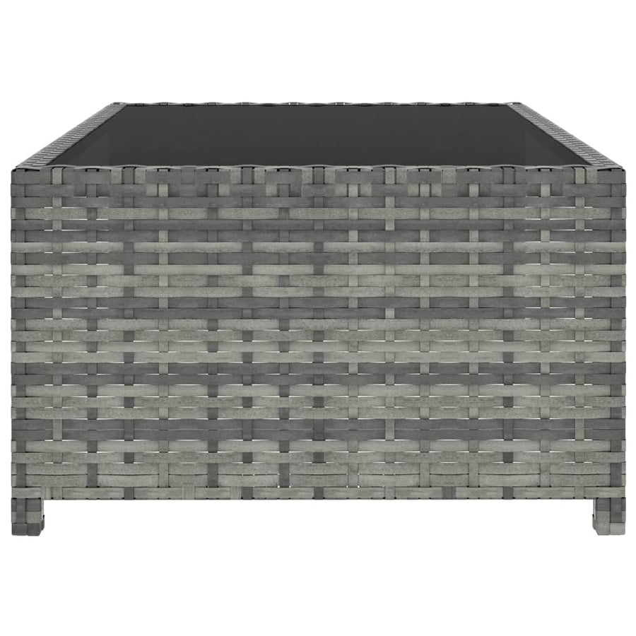 Ligbedden 2 St Met Tafel Poly Rattan Grijs