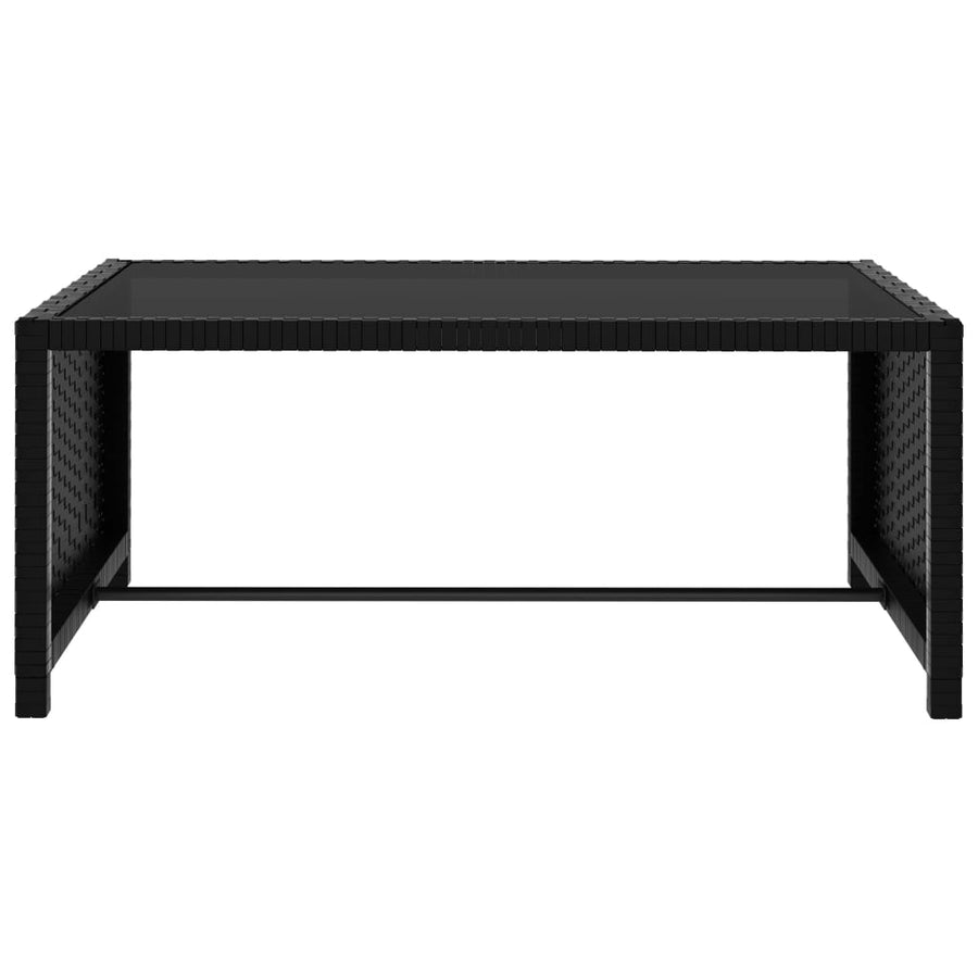 Ligbedden 2 St Met Tafel Poly Rattan Zwart