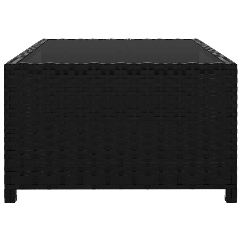 Ligbedden 2 St Met Tafel Poly Rattan Zwart
