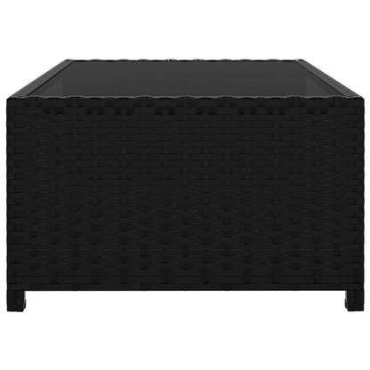Ligbedden 2 St Met Tafel Poly Rattan Zwart