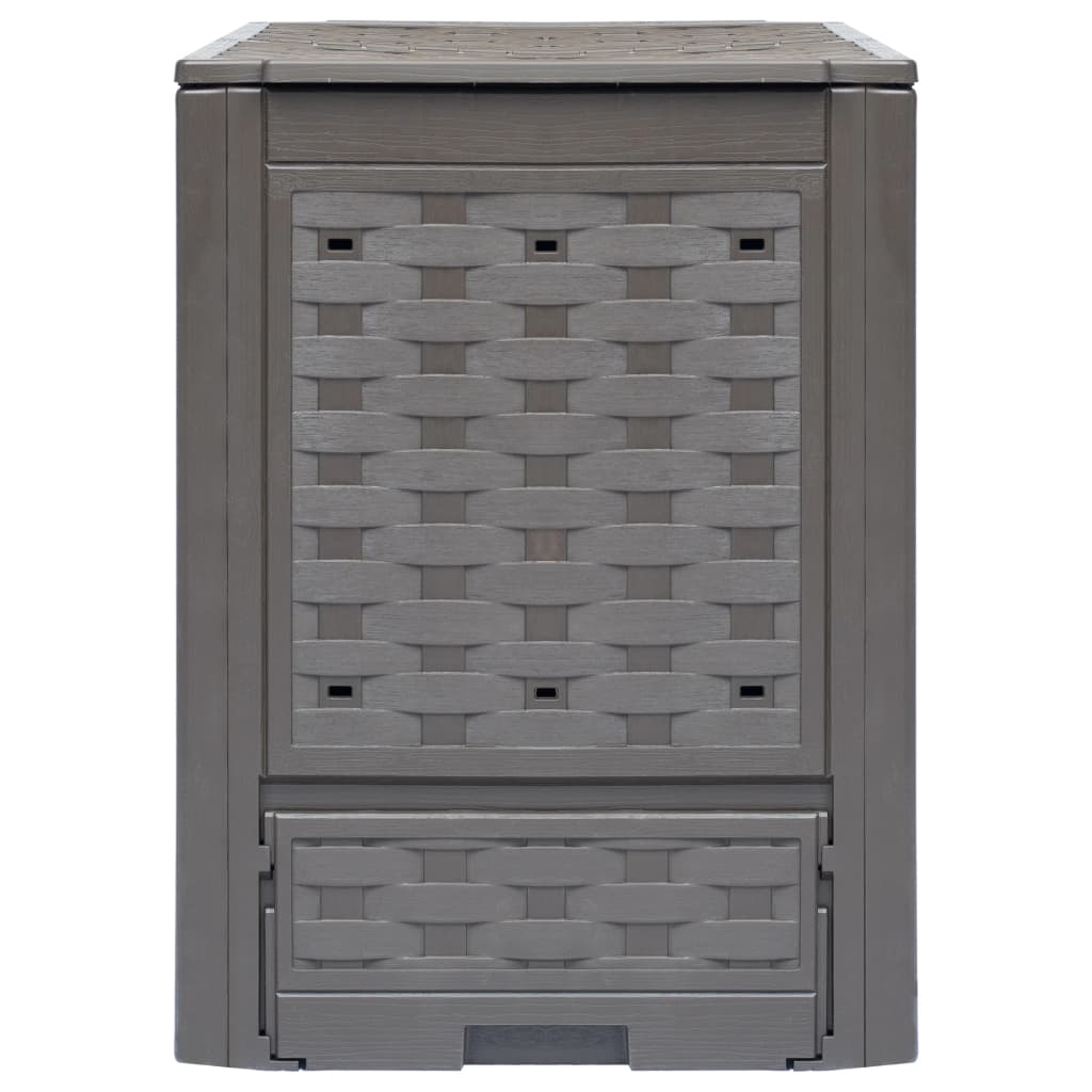 Compostbakken 2 St 60X60X83 Cm Kunststof Rattan Bruin 600 l