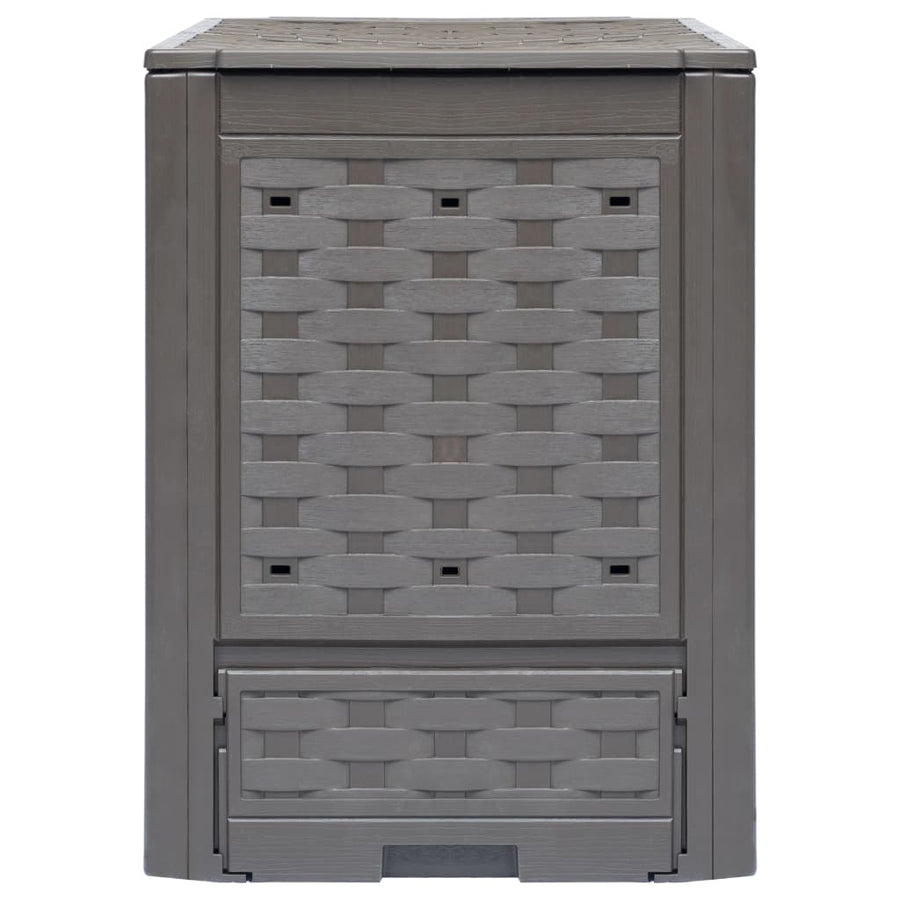 Compostbakken 2 St 60X60X83 Cm Kunststof Rattan Bruin 600 l