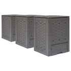 Compost Bins 3 pcs 900 L 60x60x83 cm plastic Poly Rattan brown