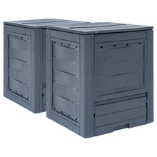 Compostbakken 2 St 60X60X73 Cm Grijs 520 l