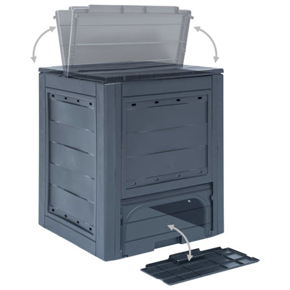 Compostbakken 2 St 60X60X73 Cm Grijs 520 l