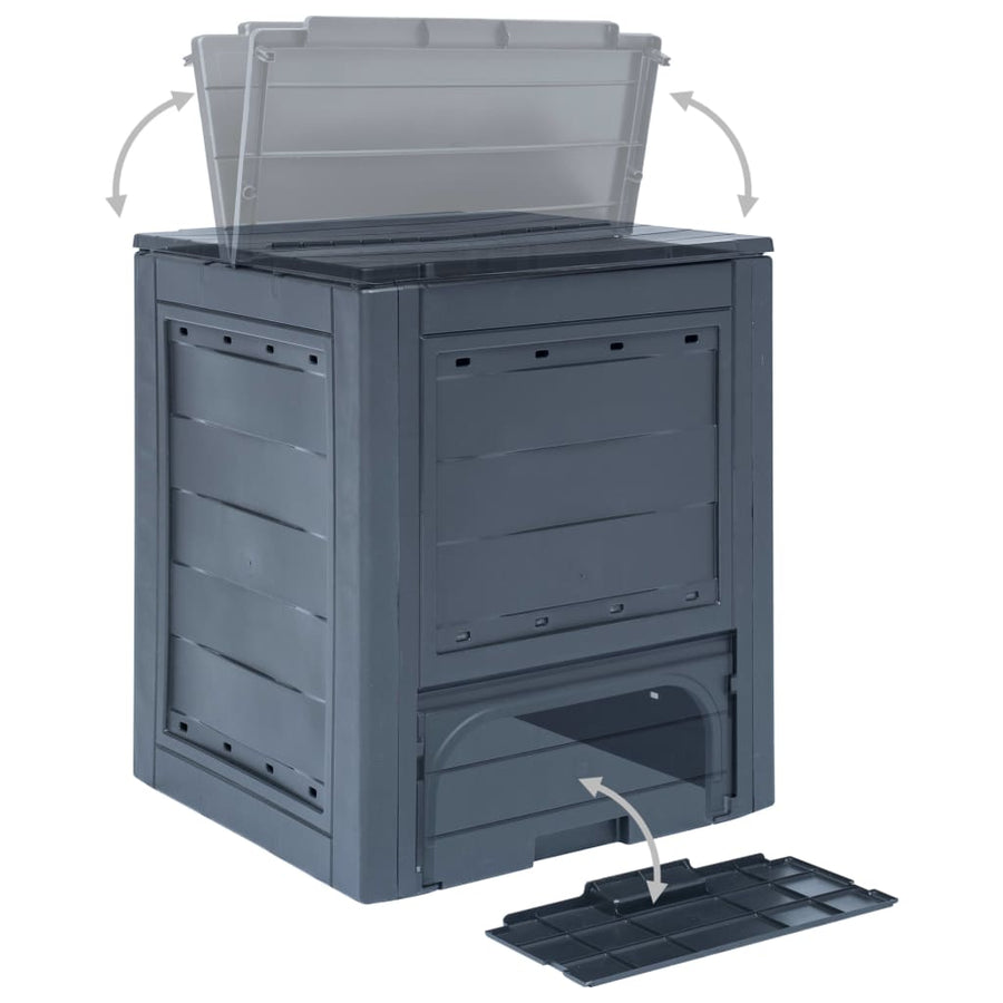 Compostbakken 2 St 60X60X73 Cm Grijs 520 l