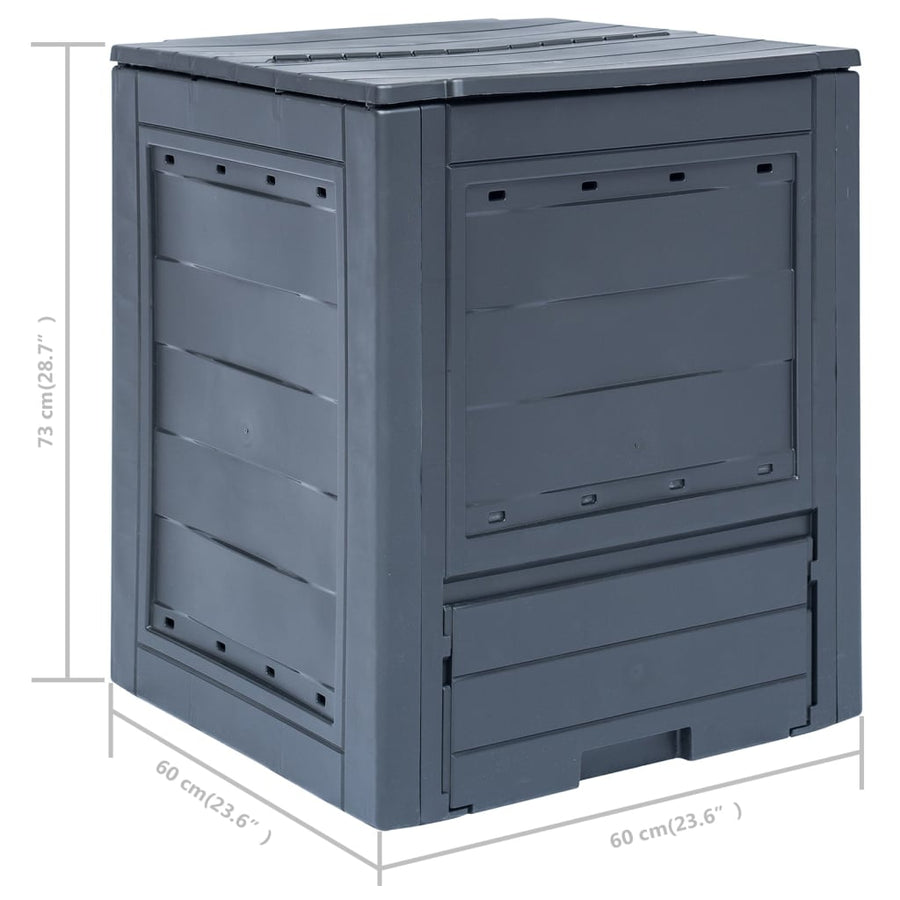 Compostbakken 3 St 60X60X73 Cm Grijs 780 l