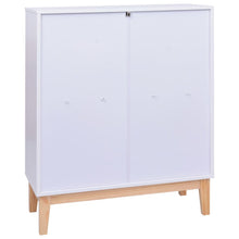 Dressoir 80X35X100 Cm Mdf En Rattan Wit