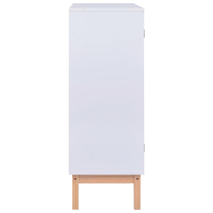 Dressoir 80X35X100 Cm Mdf En Rattan Wit