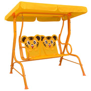 Kinderschommelbank 115x75x110 cm geel stof