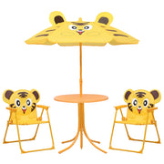 Bistroset kinderen 3-delig geel met parasol