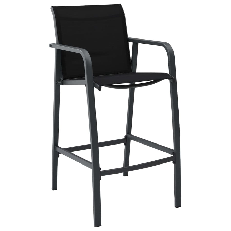Tuinbarstoelen textileen 2 Zwart