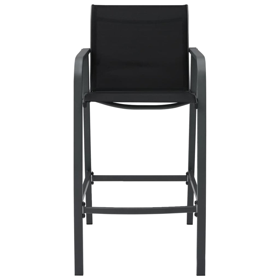 Tuinbarstoelen textileen 2 Zwart