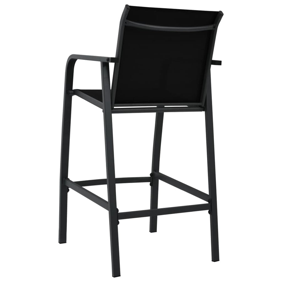 Tuinbarstoelen textileen 2 Zwart