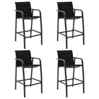 Tuinbarstoelen 4 st textileen zwart 54x63,5x109 cm