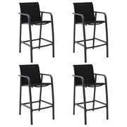 Tuinbarstoelen 4 st textileen zwart 54x63,5x109 cm