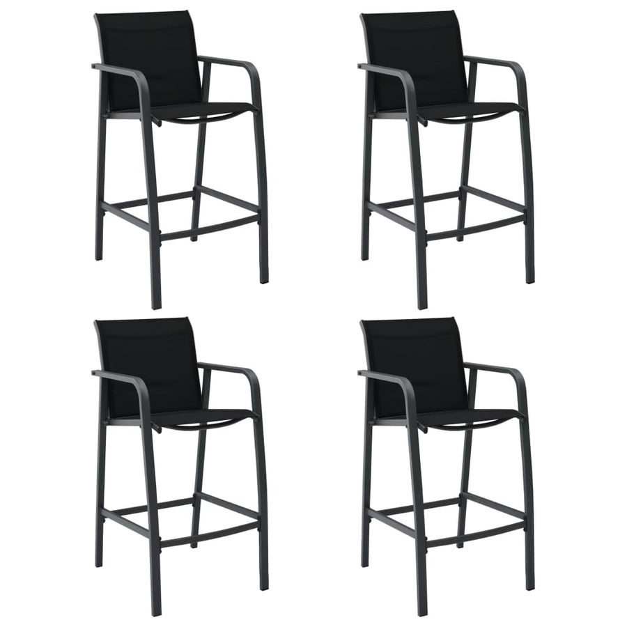 Tuinbarstoelen textileen 4 Zwart