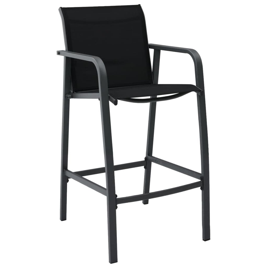Tuinbarstoelen textileen 4 Zwart