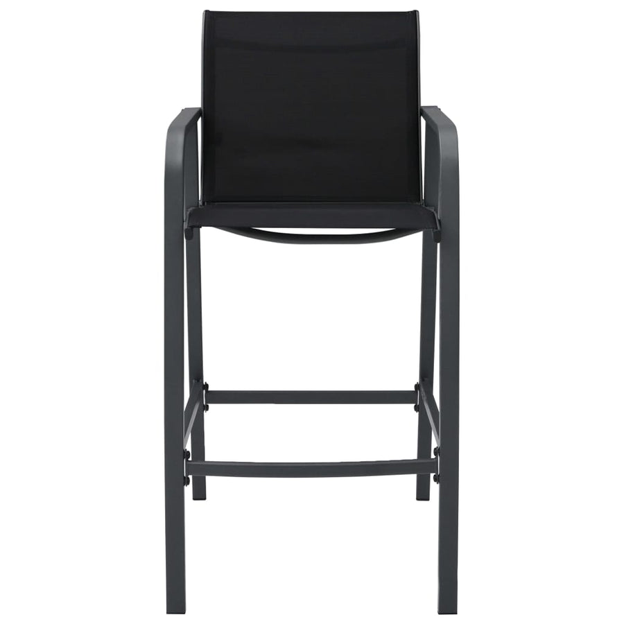 Tuinbarstoelen textileen 4 Zwart