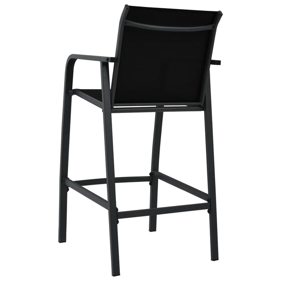 Tuinbarstoelen textileen 4 Zwart