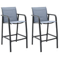 Tuinbarstoelen 2 st textileen grijs