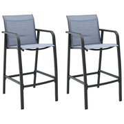 Tuinbarstoelen 2 st textileen grijs 54x63.5x109 cm