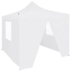 Partytent Met 4 Zijwanden Inklapbaar 3X3 M Staal Wit