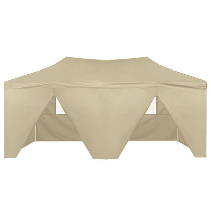 Partytent Met 4 Zijwanden Inklapbaar 3X6 M Staal Crème