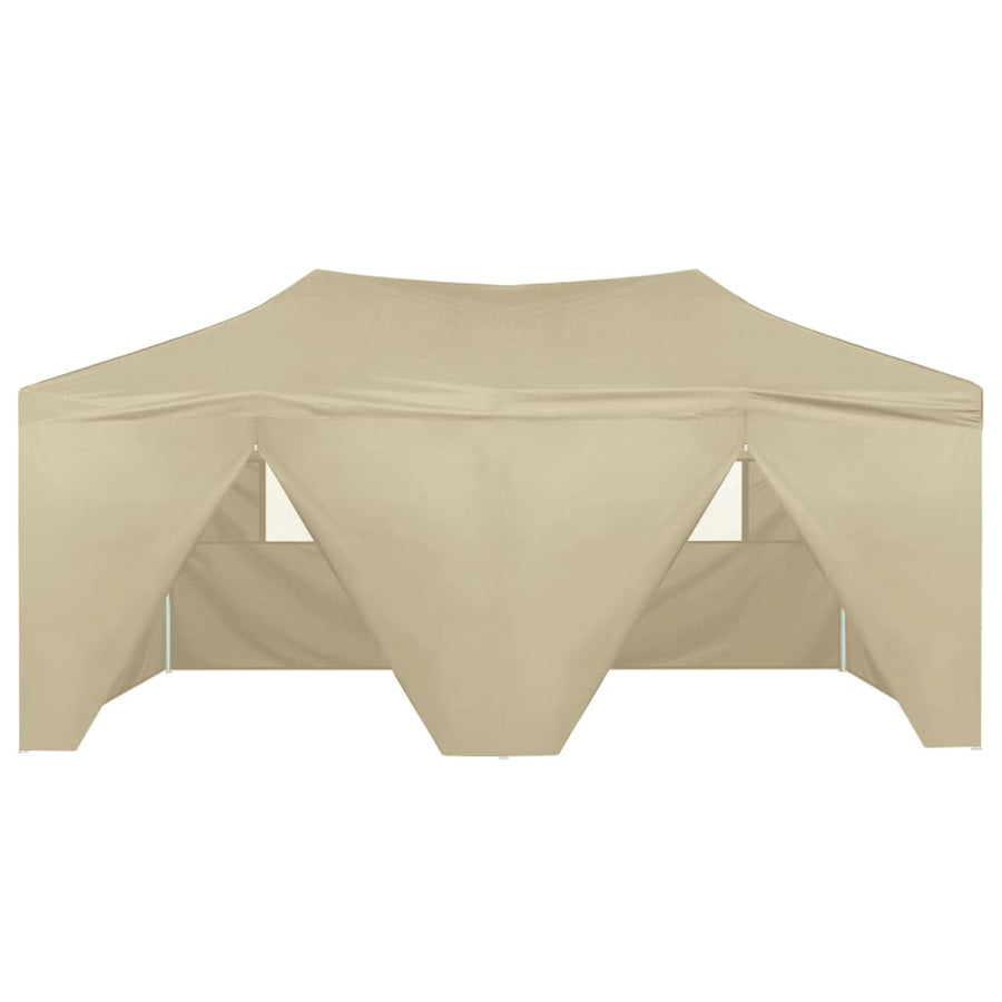 Partytent Met 4 Zijwanden Inklapbaar 3X6 M Staal Crème