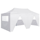 Partytent Met 4 Zijwanden Inklapbaar 3X6 M Staal Wit