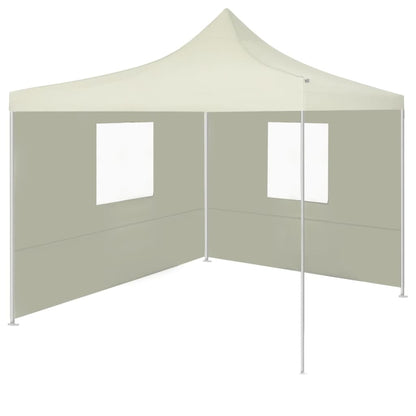 Partytent Met 2 Zijwanden Inklapbaar 2X2 M Staal Crème