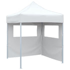 Party Tent With 2 Side Panels Foldable 2X2 M Steel White
