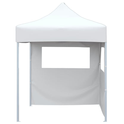Partytent Met 2 Zijwanden Inklapbaar 2X2 M Staal Wit