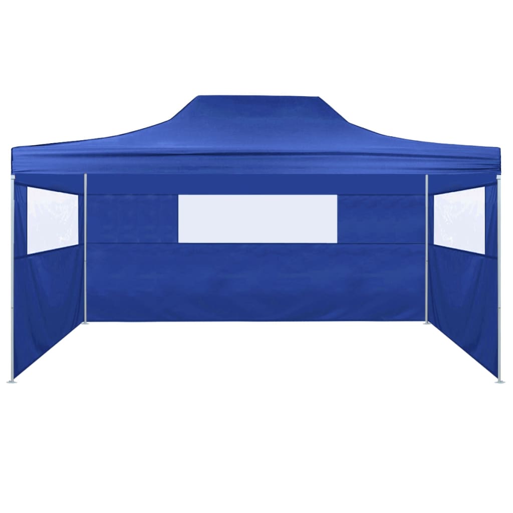Partytent Met 3 Zijwanden Inklapbaar 3X4 M Staal Blauw